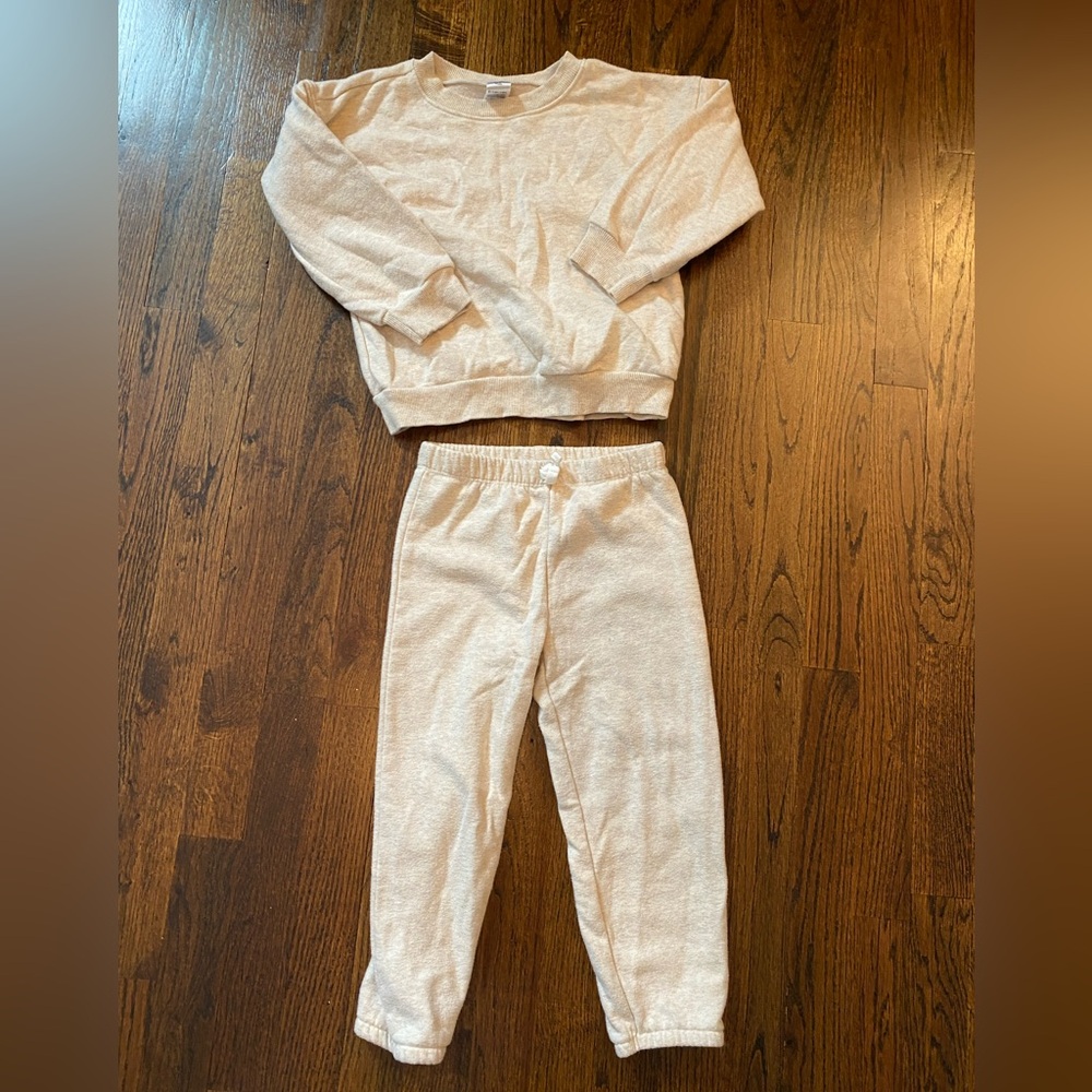 Gerber- Kids Neutral Cream Beige Jogger Sweatsuit Set gender neutral unisex 4T